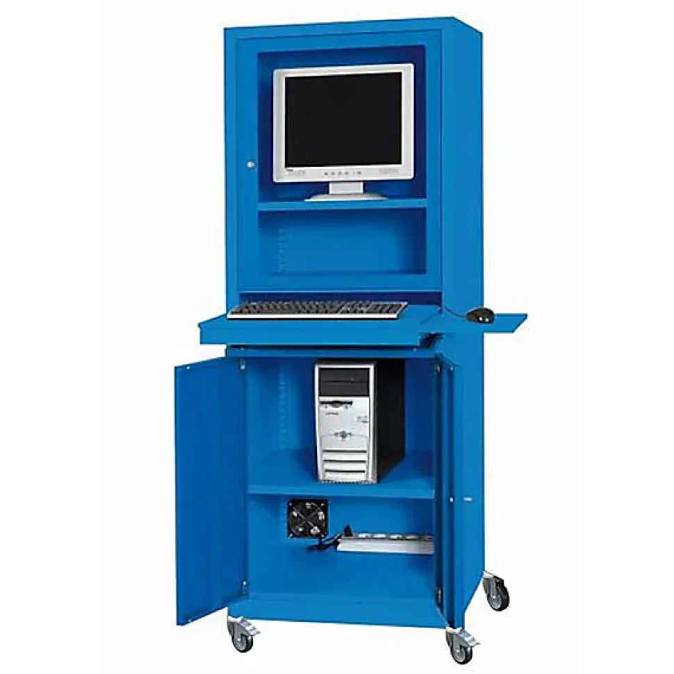 Armoire informatique mobile - Ecran 24 po - Gris clair RAL7035 - W040010002-GC