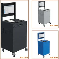 Armoire informatique mobile - Anthracite RAL7016 - Ecran inclinable - W040010028-GCGA