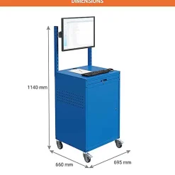 Armoire informatique mobile - Gris anthracite - Support écran sur rail - W040010032-GCGA
