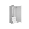 Armoire KALISTA 101 cm blanc mat avec miroir et 3 tiroirs 2 portes battantes