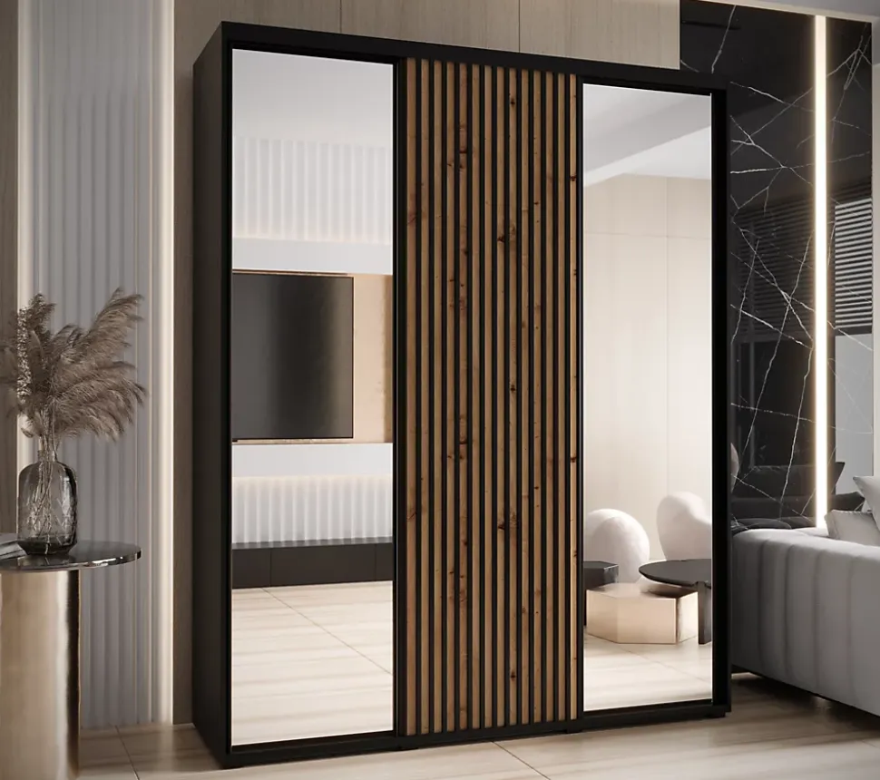Armoire Lanko 2 a portes coulissantes H. 235,2 x L. 200 x P. 60 3 portes