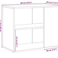Armoire latérale vieux bois 60x30x50 cm bois d'ingénierie vidaXL