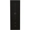 Armoire Lisboa, avec 2 tiroirs et rail de suspension , 178.81 cm X 59.18 cm X 48 cm , Noir