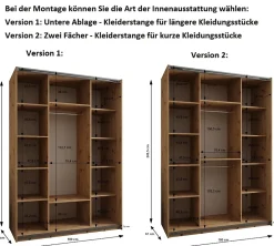 Armoire Lux 3 à portes battantes H. 245,5 x L. 180 x P. 64, 2 portes