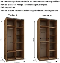 Armoire Lux 2 à portes battantes H. 245,5 x L. 120 x P. 64, 2 portes