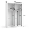 Armoire LYSIA 2 portes coulissantes avec miroir 100 x 182 x 55 cm Coloris blanc