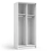 Armoire LYSIA 2 portes coulissantes avec miroir 80 x 182 x 55 cm Coloris blanc