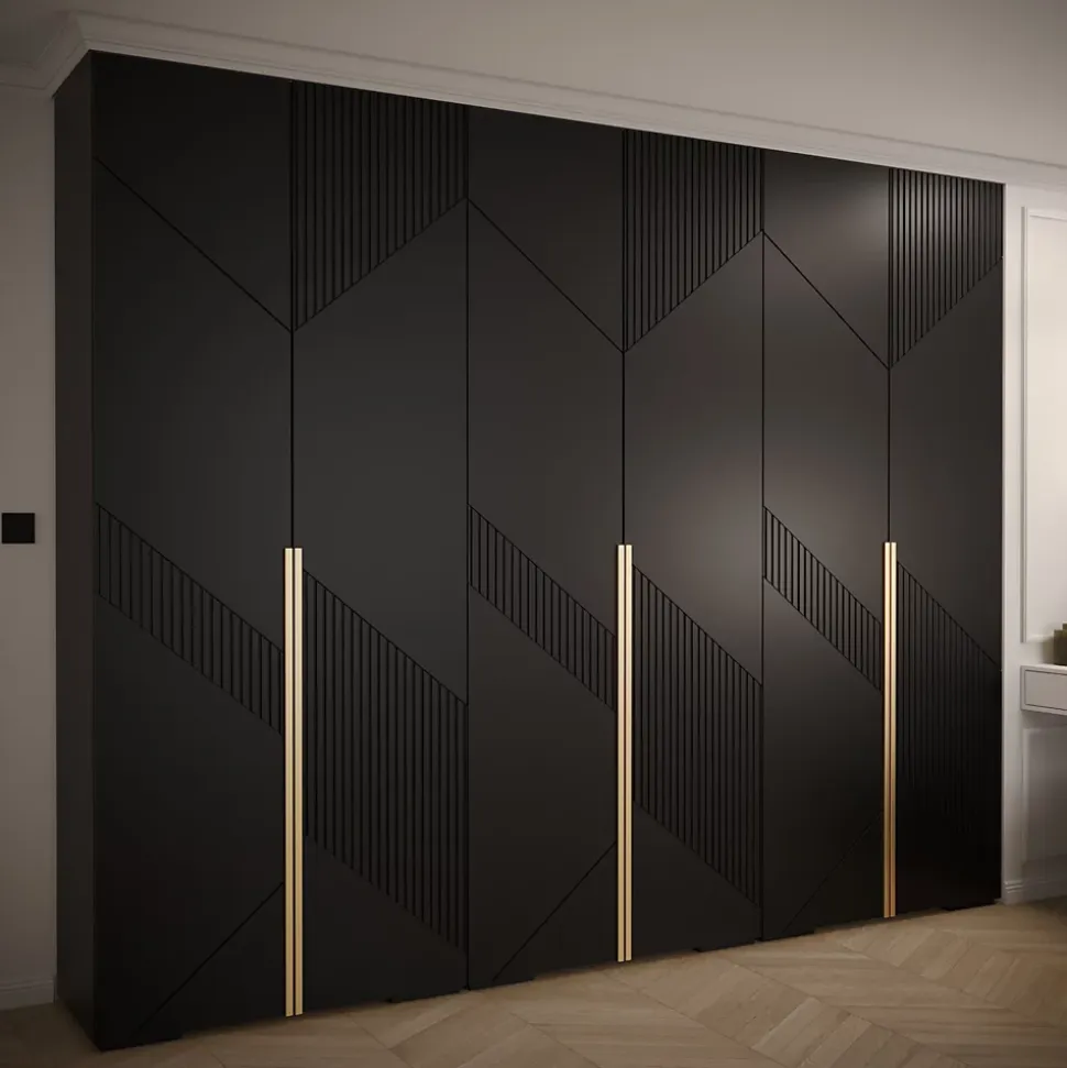 Armoire Manhattan Ryfel 7 a portes battantes H. 236,7 x L. 300 x P. 47, 6 portes