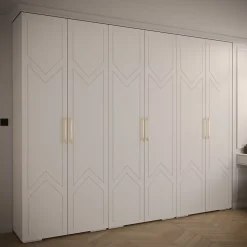 Armoire Manhattan Ryfel 8 a portes battantes H. 236,7 x L. 300 x P. 47, 6 portes