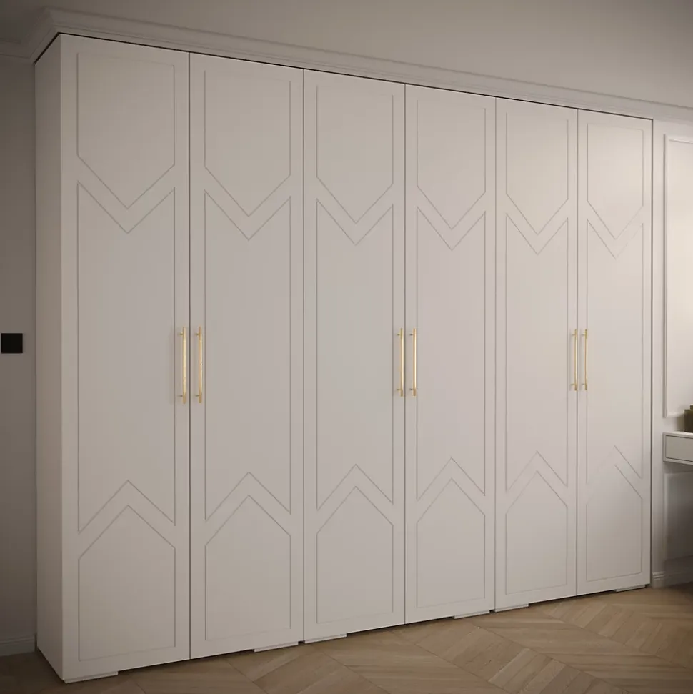 Armoire Manhattan Ryfel 8 a portes battantes H. 236,7 x L. 300 x P. 47, 6 portes