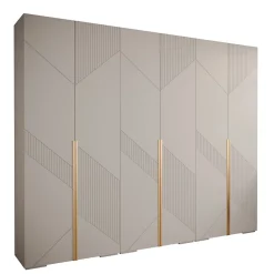 Armoire Manhattan Ryfel 7 a portes battantes H. 236,7 x L. 300 x P. 47, 6 portes