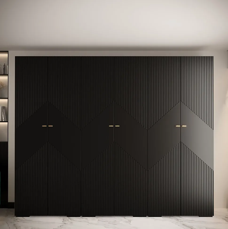 Armoire Manhattan Ryfel 2 a portes battantes H. 236,7 x L. 300 x P. 47, 6 portes