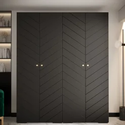 Armoire Manhattan Ryfel 4 a portes battantes H. 236,7 x L. 200 x P. 47, 4 portes