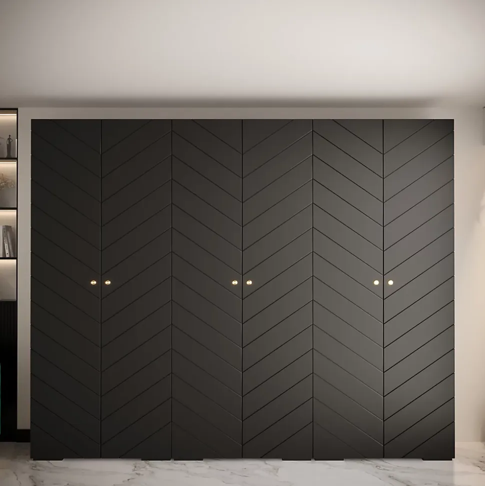 Armoire Manhattan Ryfel 4 a portes battantes H. 236,7 x L. 300 x P. 47, 6 portes
