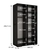 Armoire Manhattan Ryfel 3 a portes battantes H. 236,7 x L. 300 x P. 47, 6 portes
