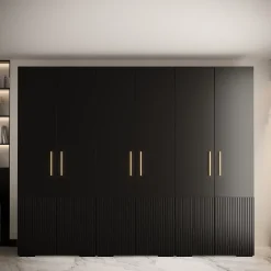 Armoire Manhattan Ryfel 3 a portes battantes H. 236,7 x L. 300 x P. 47, 6 portes