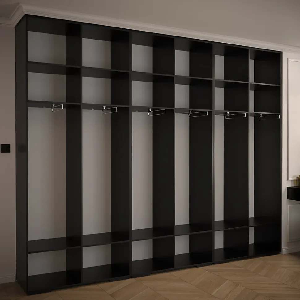 Armoire Manhattan Ryfel 3 a portes battantes H. 236,7 x L. 300 x P. 47, 6 portes