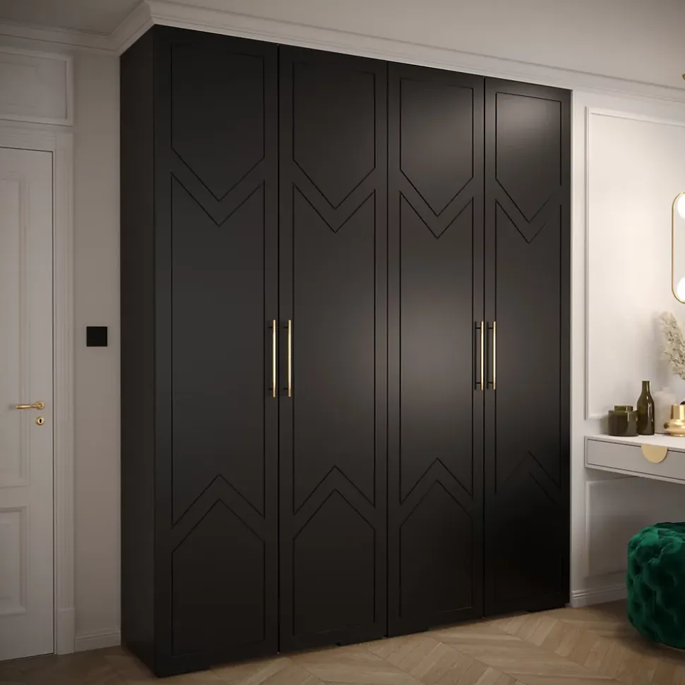 Armoire Manhattan Ryfel 8 a portes battantes H. 236,7 x L. 200 x P. 47, 4 portes