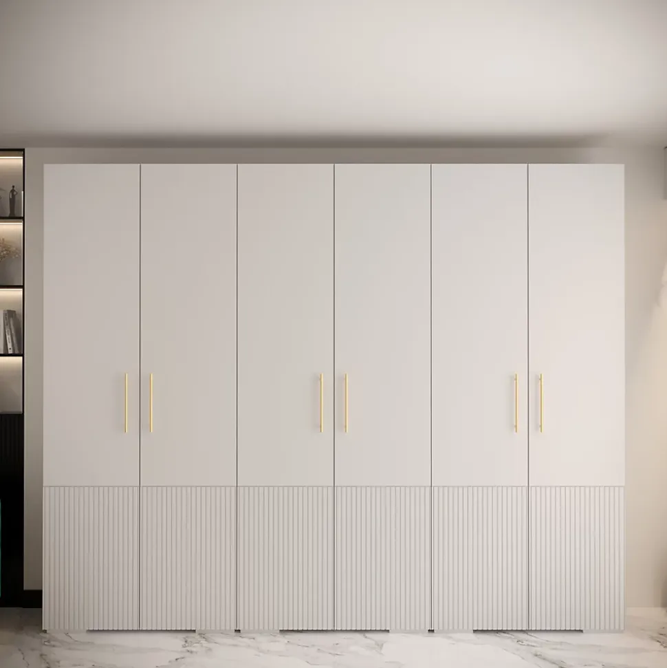 Armoire Manhattan Ryfel 3 a portes battantes H. 236,7 x L. 300 x P. 47, 6 portes