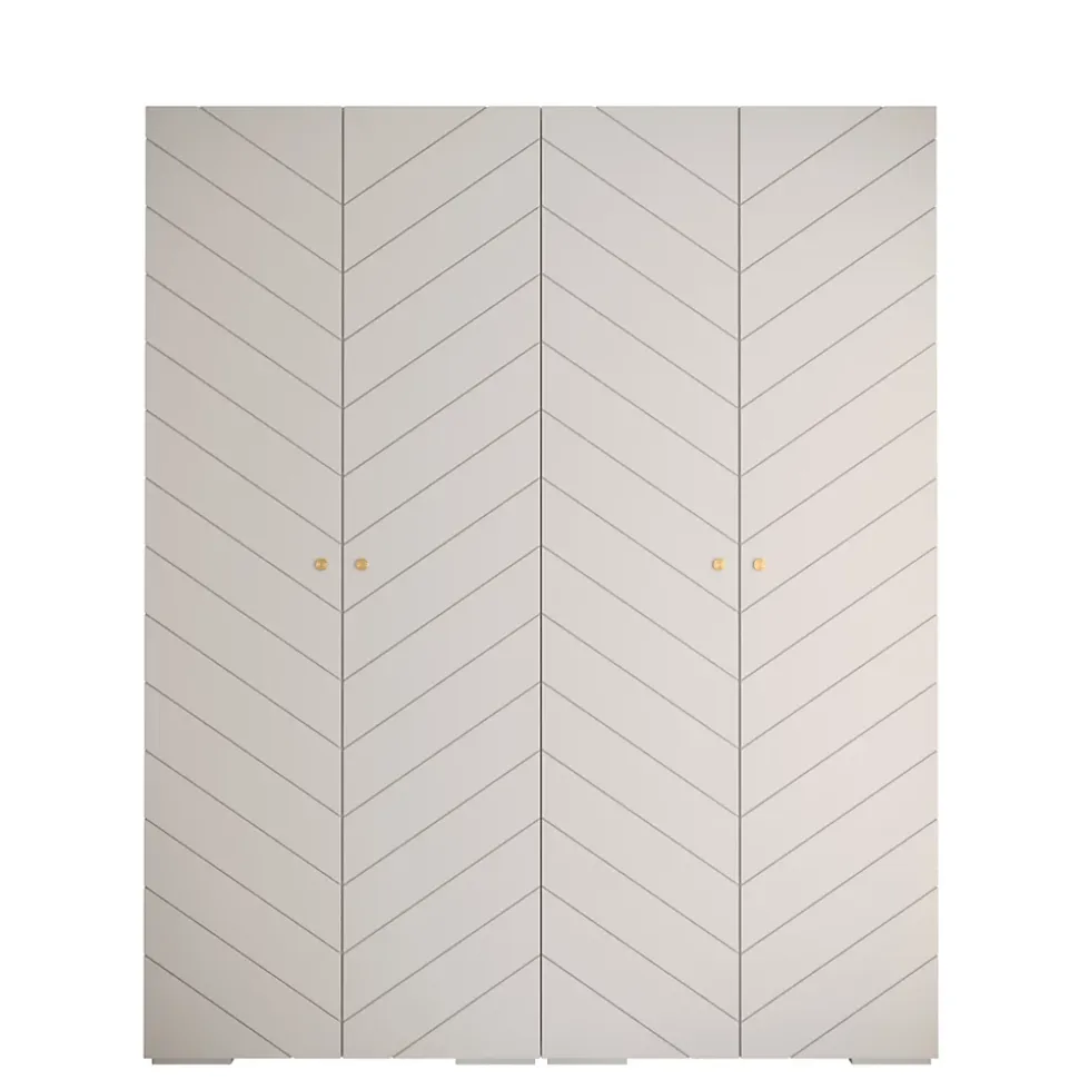 Armoire Manhattan Ryfel 4 a portes battantes H. 236,7 x L. 200 x P. 47, 4 portes
