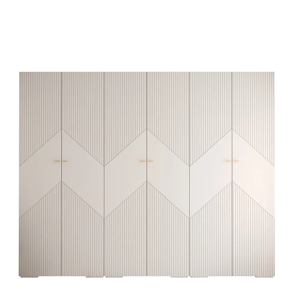 Armoire Manhattan Ryfel 2 a portes battantes H. 236,7 x L. 300 x P. 47, 6 portes