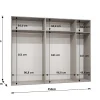 Armoire Marbella 1 a portes battantes H. 202 x L.250 x P. 52, 5 portes