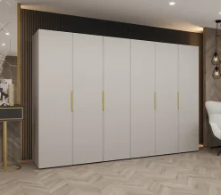Armoire Marbella 1 a portes battantes H. 202 x L.300 x P. 52, 6 portes