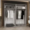 Armoire Marbella2 a portes battantes H. 202 x L.200 x P. 52, 4 portes