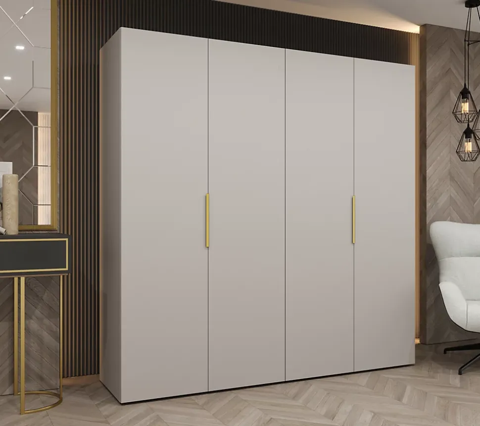 Armoire Marbella1 a portes battantes H. 202 x L.200 x P. 52, 4 portes