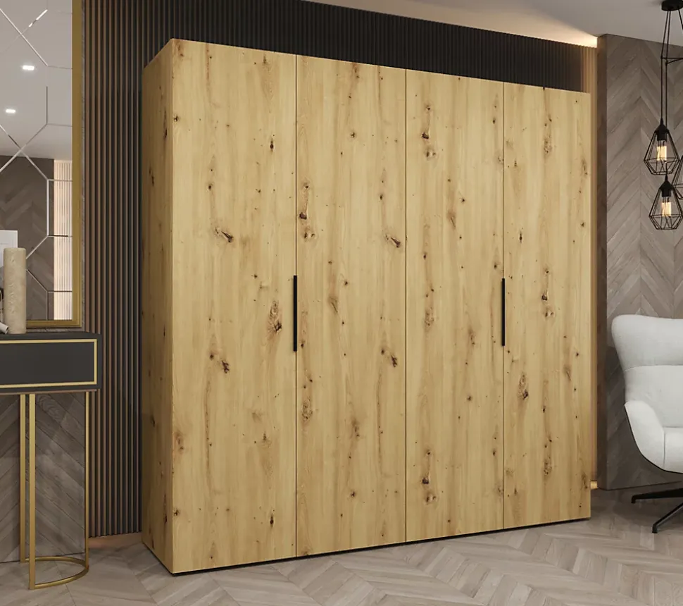 Armoire Marbella1 a portes battantes H. 202 x L.200 x P. 52, 4 portes