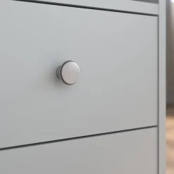 Armoire MARGAUX 2 portes 2 tiroirs gris galet L104 P53 H202 cm panneaux 15 mm
