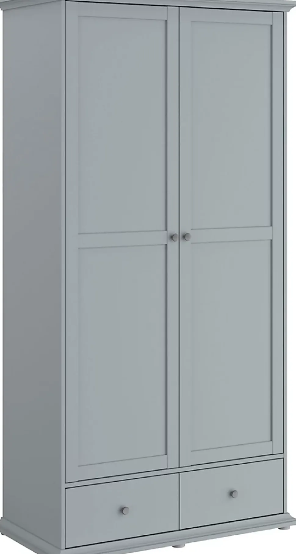 Armoire MARGAUX 2 portes 2 tiroirs gris galet L104 P53 H202 cm panneaux 15 mm