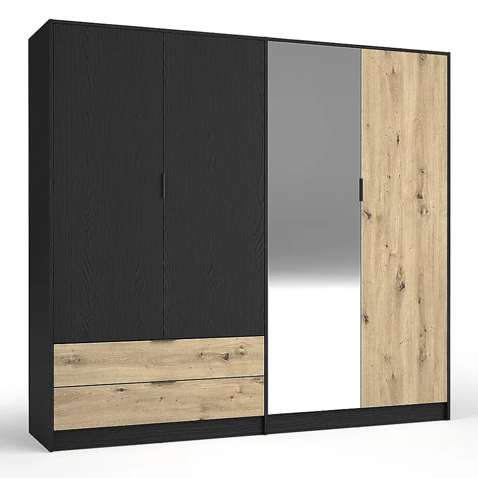 Armoire MELODY - design moderne avec miroir et multiples espaces de rangement