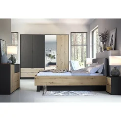 Armoire MELODY - design moderne avec miroir et multiples espaces de rangement