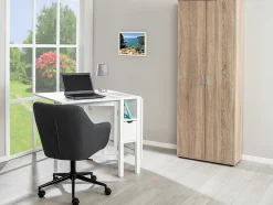 Armoire, meuble de rangement multifonctions en bois coloris imitation Chêne sonoma - longueur 70 x profondeur 34 x hauteur 189 cm