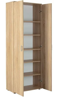 Armoire, meuble de rangement multifonctions en bois coloris imitation Chêne sonoma - longueur 70 x profondeur 34 x hauteur 189 cm