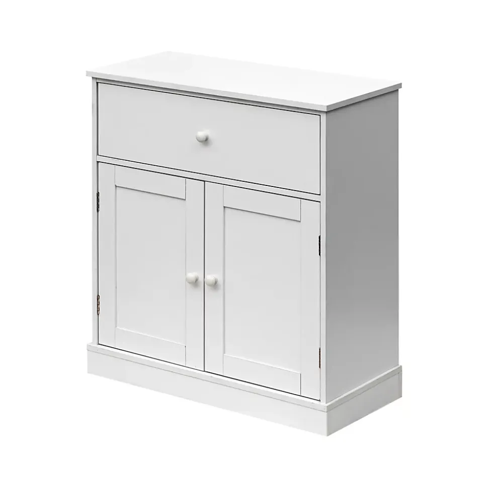 Armoire Meuble de salle de bains avec Tiroir 2 Portes en bois Blanc