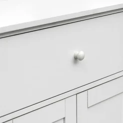 Armoire Meuble de salle de bains avec Tiroir 2 Portes en bois Blanc