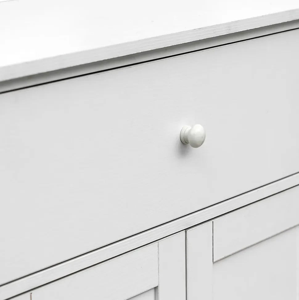 Armoire Meuble de salle de bains avec Tiroir 2 Portes en bois Blanc