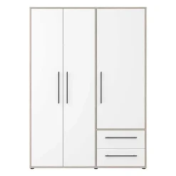 Armoire MOKKARIS Chene Sonoma Blanc mat 3 portes 144,4 x 58,8 x 200,1 cm