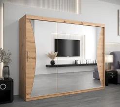 Armoire Monaco a portes coulissantes H. 200 x L. 250 x P. 62 3 portes
