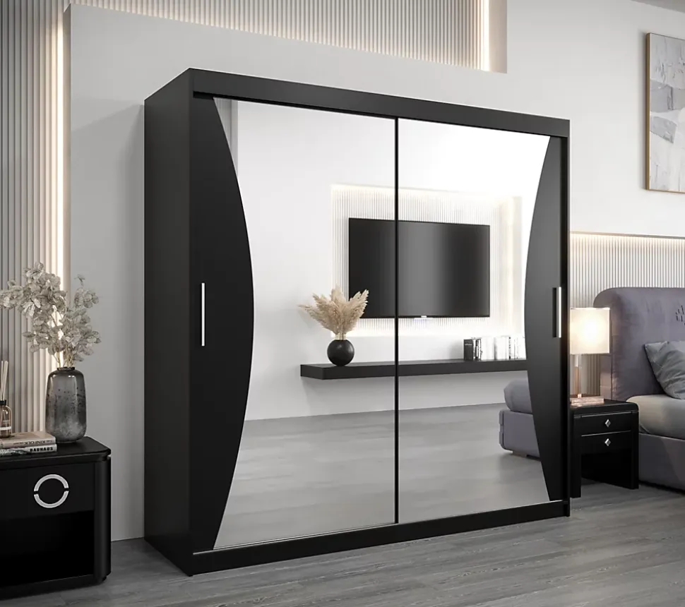 Armoire Monaco a portes coulissantes H. 200 x L. 200 x P. 62 2 portes