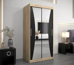 Armoire Monaco a portes coulissantes H. 200 x L. 100 x P. 62 2 portes