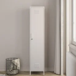 Armoire métallique Seinäjoki acier 180 x 38 x 38 cm blanc en.casa