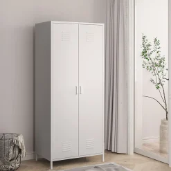 Armoire métallique Seinäjoki acier 180 x 76 x 50 cm blanc en.casa