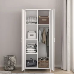 Armoire métallique Seinäjoki acier 180 x 76 x 50 cm blanc en.casa