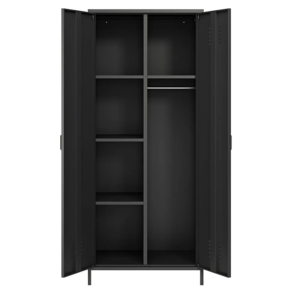 Armoire métallique Seinäjoki acier 180 x 76 x 50 cm noir mat en.casa