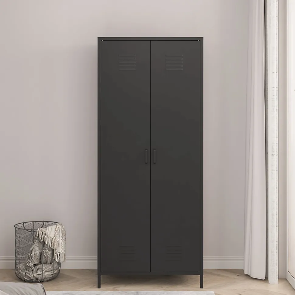 Armoire métallique Seinäjoki acier 180 x 76 x 50 cm noir mat en.casa