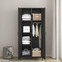 Armoire métallique Seinäjoki acier 180 x 76 x 50 cm noir mat en.casa