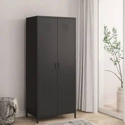 Armoire métallique Seinäjoki acier 180 x 76 x 50 cm noir mat en.casa